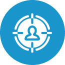 Person in crosshairs graphic icon