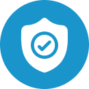 Security shield with checkmark icon
